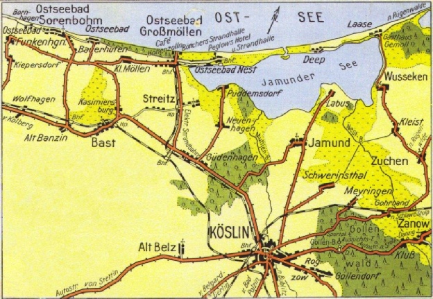 Wanderkarte Ostseebad Sorenbohm bis Laase